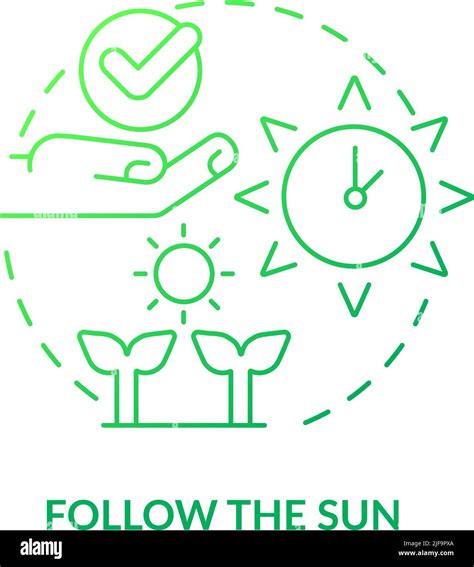 Follow Sun Green Gradient Concept Icon Stock Vector Image And Art Alamy