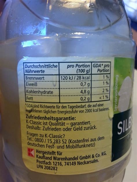 K Classic Kaufland Silberzwiebeln Kalorien Nährwerte