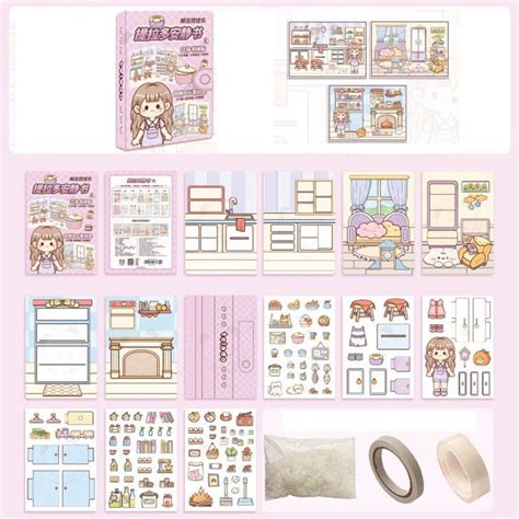 CLEOES Pinch Music Quiet Book Kawaii Sticker Book Telado Busy Book