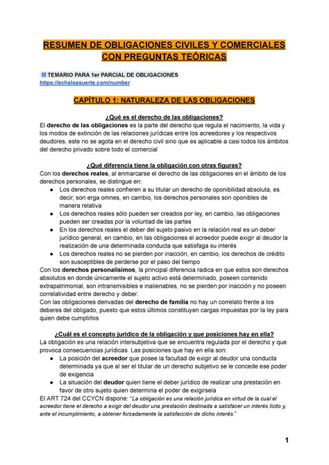 Resumen Para 1er Parcial De Obligaciones RESUMEN DE OBLIGACIONES