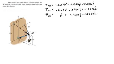 Determine The Tension In Cables Ab And Ac And The Force Along Strut Ad