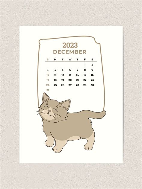 "Cute Cats Calendar 2023, December 2023 Calendar For Cat Lovers ...