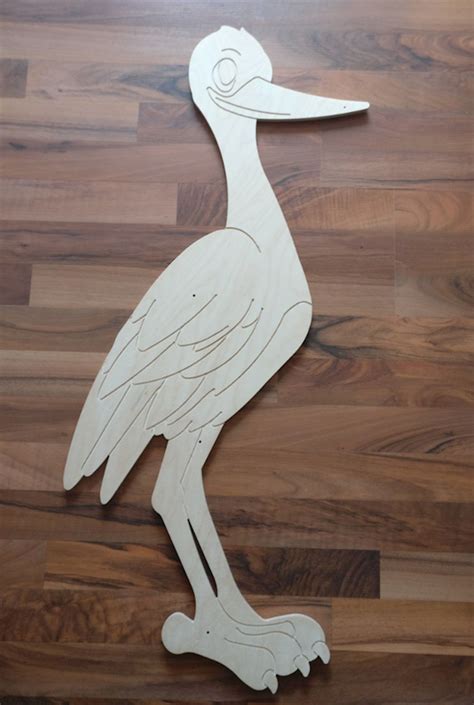 Storch Schablone Zum Ausdrucken Mit Holz Storch Baby Basteln Vorlage