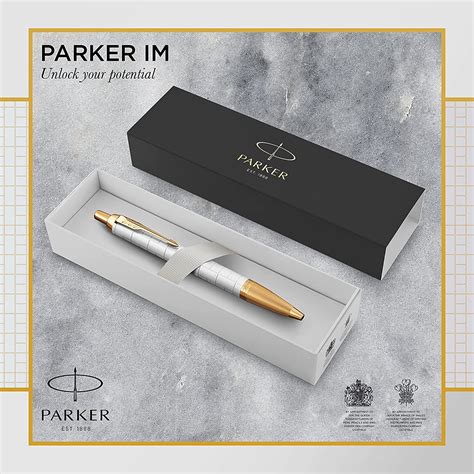 Parker Im Premium Ballpoint Pen Pearl And Gold Trim T Boxed 2143643