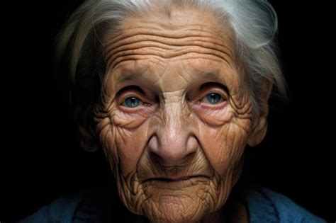 Premium Photo Portrait Of An Old Woman With Deep Wrinkles Granny