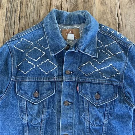 Vintage Vintage Levis Denim Jacket Shashiko Stitching Grailed