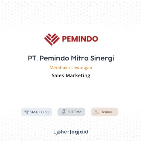 Lowongan Kerja Sales Marketing Di PT Pemindo Mitra Sinergi LokerJogja ID