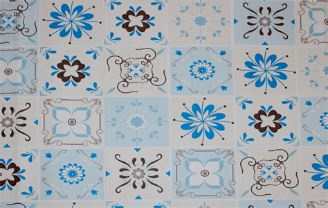 Tapiz Piso Adherible Talavera Flores Azul 10mx60cm Pv13 6m2