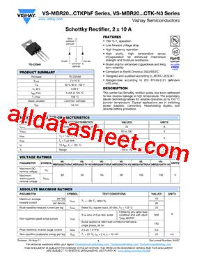 Vs Mbr Ctkpbf Datasheet Pdf Vishay Siliconix