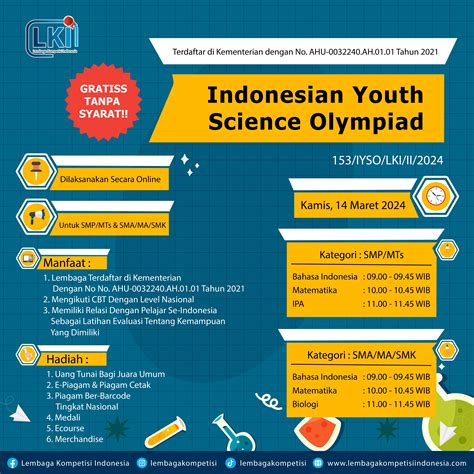 Indonesian Youth Science Olympiad 2024 Lembaga Kompetisi Indonesia