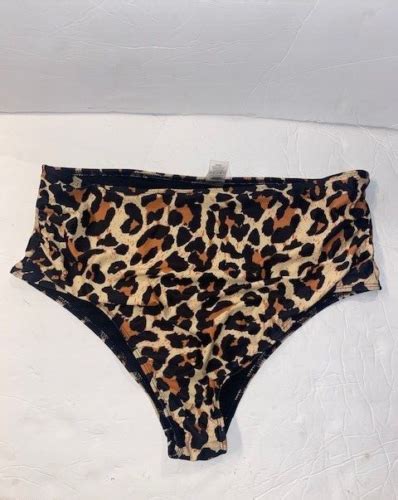 Womens Size XL Bikini Bottom Cheetah Print Swim EBay