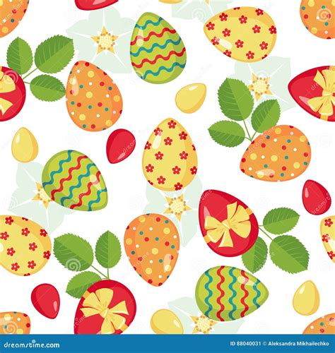 Easter Seamless Pattern With Eggs Stock Vector Illustration Of