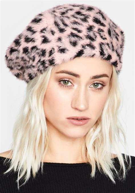 Pretty Top Cat Faux Fur Beret Dolls Kill