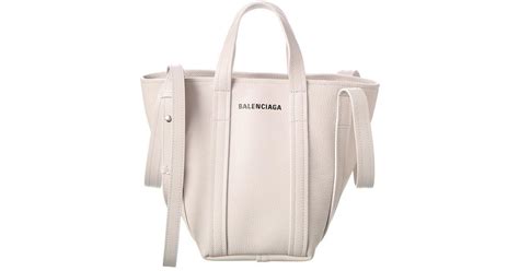 Balenciaga Everyday Xs North South Leather Tote In Natural Lyst