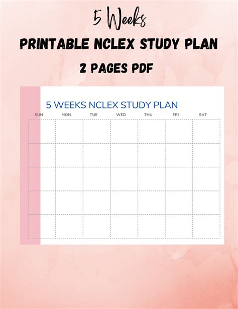 Five Weeks Nclex Study Plan And Template The Nurses Brain