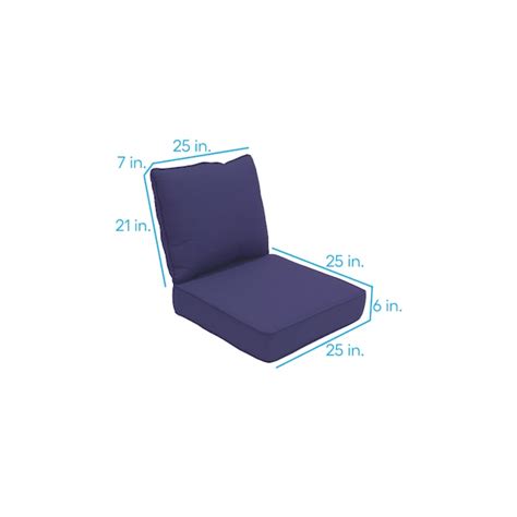 Allen Roth 25 In X 25 In 2 Piece Blue Deep Seat Patio Chair Cushion In The Patio Furniture