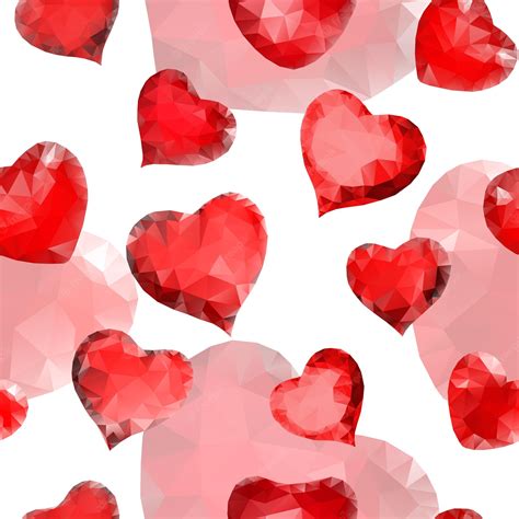 Premium Vector Seamless Pattern Of Red Hearts Consisting Of Triangles