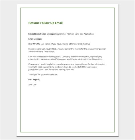 Follow Up Letter Template 10 Formats Samples And Examples