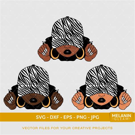 Periodt Woman Zebra Cap Melanin Black Woman Svg Afro Woman Etsy