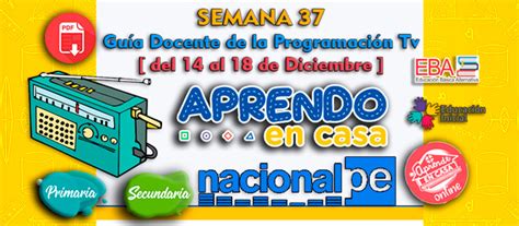 Aprendo En Casa Gu A Docente Radial Semana Actividades Y