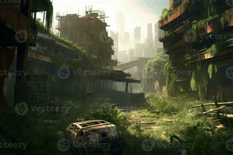 Post Apocalyptic City Street Generate Ai 23441608 Stock Photo At Vecteezy