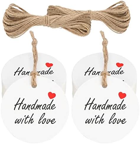 Geschenkanh Nger Handmade With Love Anh Nger Kraftpapier Rund Tags Cm