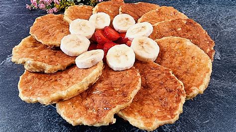 Oatmeal Pancakes With Apple And Yogurt No Sugar No Oil No Flour