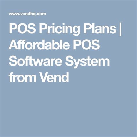 POS Pricing Plans | Affordable POS Software System from Vend | How to ...