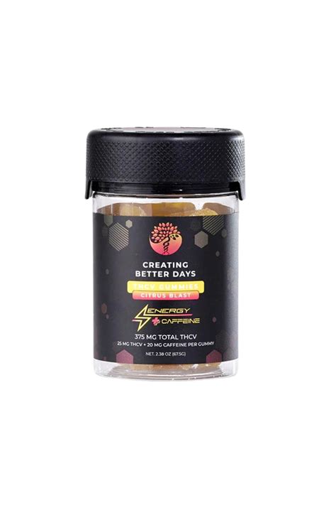 Creating Better Days Thcv 25mg Citrus Caffeine Energy Gummies 15ct