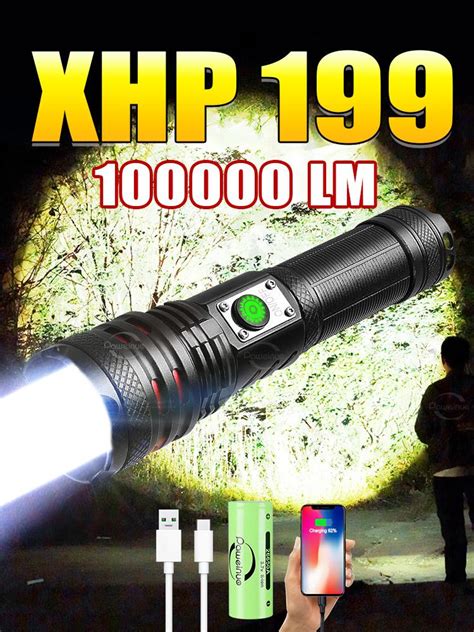 Cheap Super XHP199 Most Powerful LED Flashlight High Power Flashlight