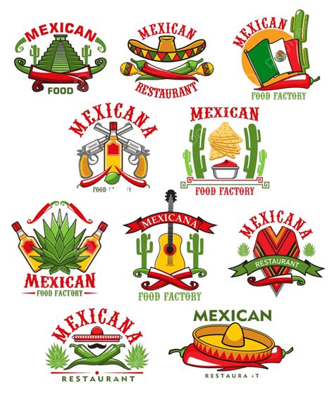 Iconos De Vector De Restaurante Mexicano Png Dibujos Etiqueta Mexico