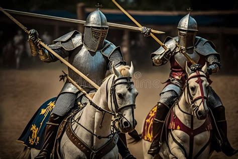 Epic Battlefield Armies Of Medieval Knights Fighting With Swords