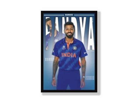 Hardik Pandya Team India Jersey Poster Frame Canvas At Rs 229 00 Customised Cricket Jersey