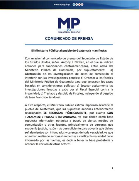 Mp De Guatemala On Twitter Comunicadodeprensa Ministerio P Blico