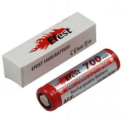 Efest IMR 14500 V1 700mAh 3 7V Ungesicherte Li Ionen Akku EBay