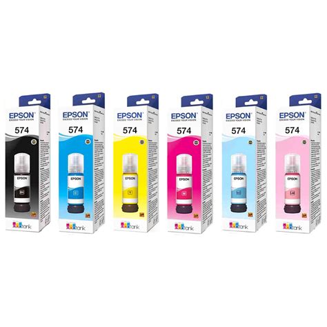 Kit 6 Garrafas De Tinta Epson 574 Original P EcoTank L8050 L18050