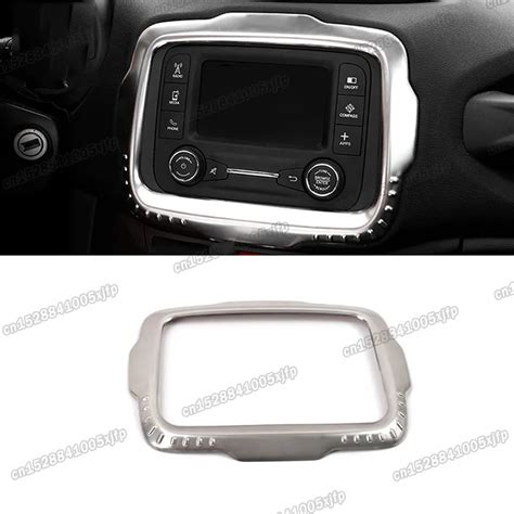 Car Dashboard Gps Screen Media Frame Trims Chrome For Jeep Renegade