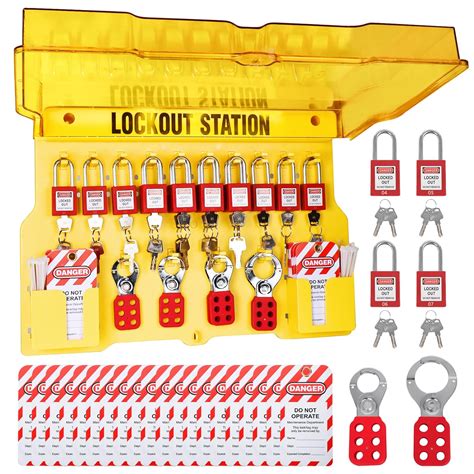 RealPlus Lockout Tagout Station With Loto Devices 14 Keyed Different