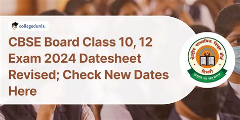 Cbse Board Class 10 12 Exam 2024 Datesheet Revised Check New Dates Here