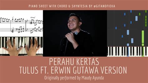 Perahu Kertas Tulus Ft Erwin Gutawa Version Partitur Piano