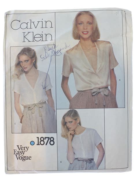 Retro S Sewing Pattern S Vogue Pattern No Calvin Klein