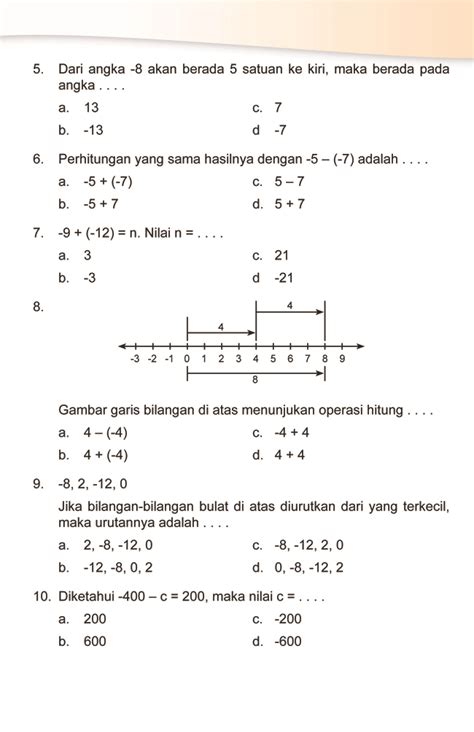 Soal Matematika Bilangan Bulat Kelas Homecare