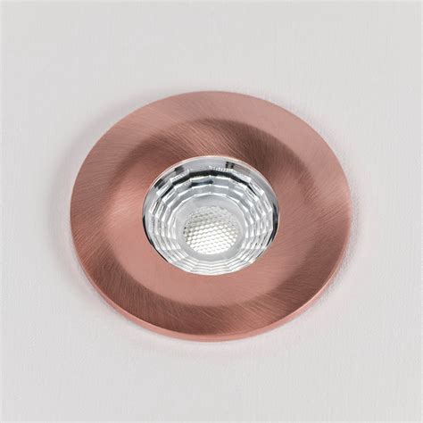 Brushed Copper Downlights LED Fire Rated Fixed LED IP65 Dimmable Elesi