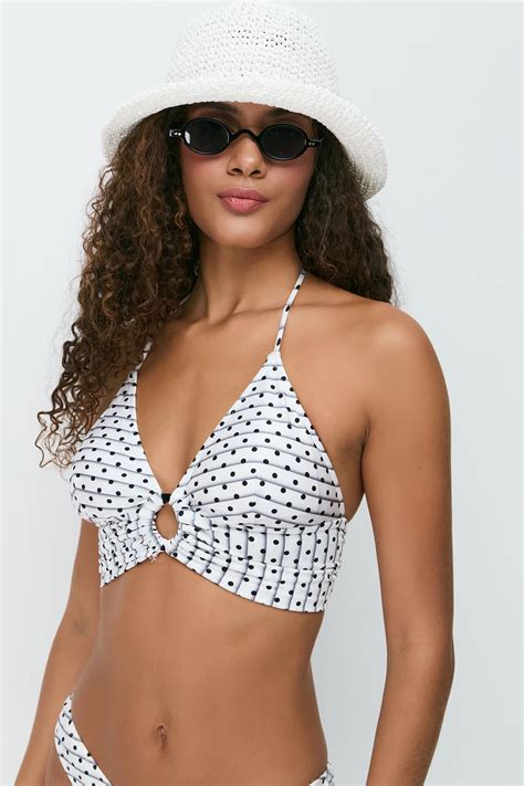 Ring Detail Triangle Bikini Set