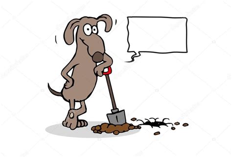 Cartoon dog digging a hole with shovel and resting — Stock Vector ...