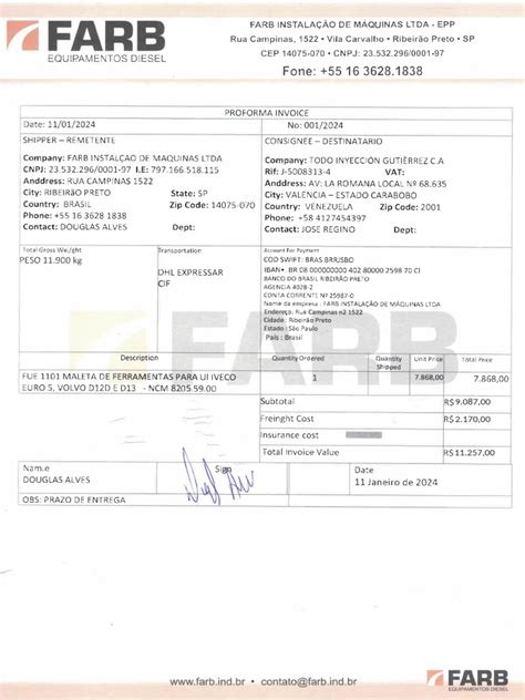 Proforma Invoice 11012024 | PDF 