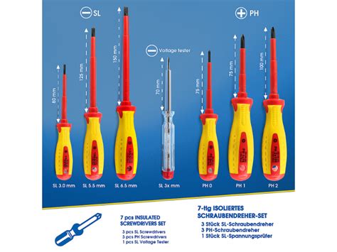 S R Elektriker Schraubendreher Satz Tlg Kreuz Schlitz