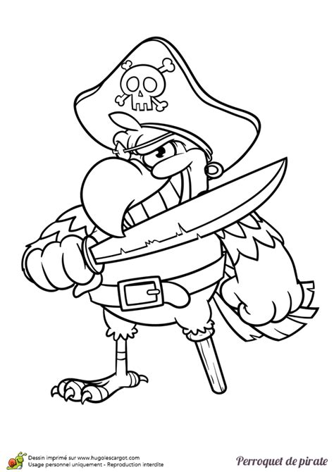 Coloriage Dun Perroquet De Pirate Avec Une Jambe De Bois