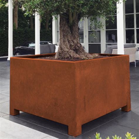 Buy Square Corten Steel Planters With Feet — The Worm That Turned Revitalising Your Outdoor Space