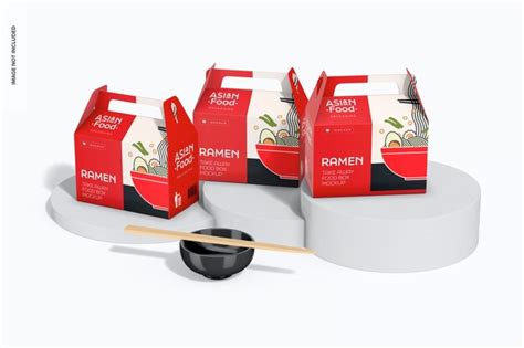 Premium Psd Take Away Food Boxes Mockup On Podiums